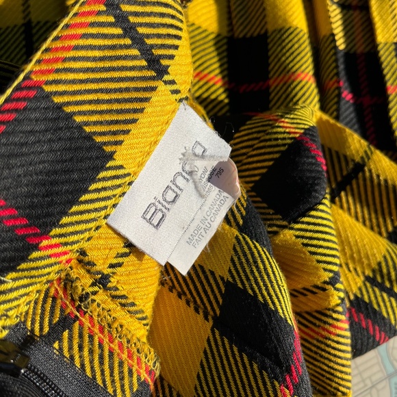 Vintage Yellow Plaid Kilt Skirt - Picture 5 of 6